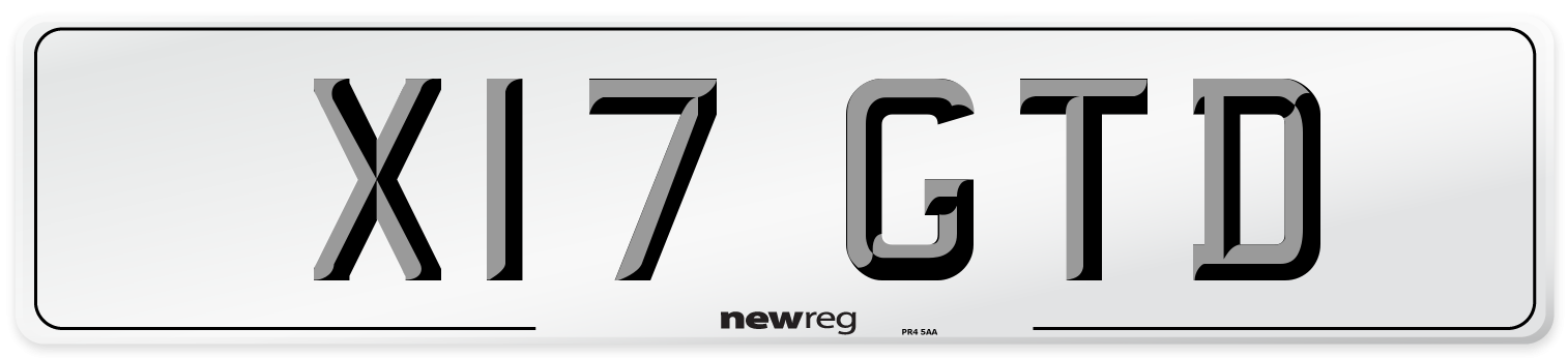 X17 GTD Number Plate from New Reg